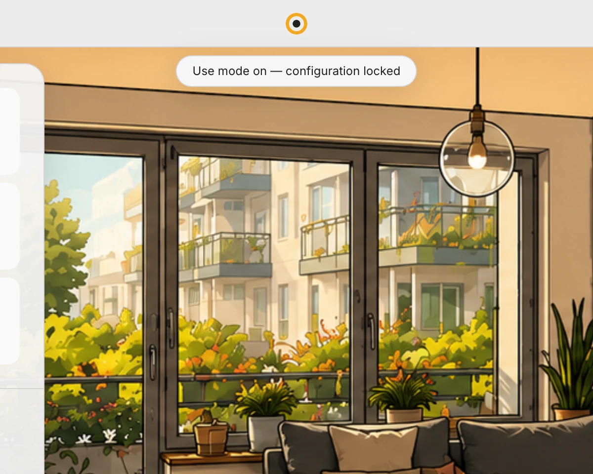 Title bar in use mode: the ring without rays.